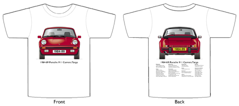 Porsche 911 Carrera Targa 1984-89 T-shirt Front & Back